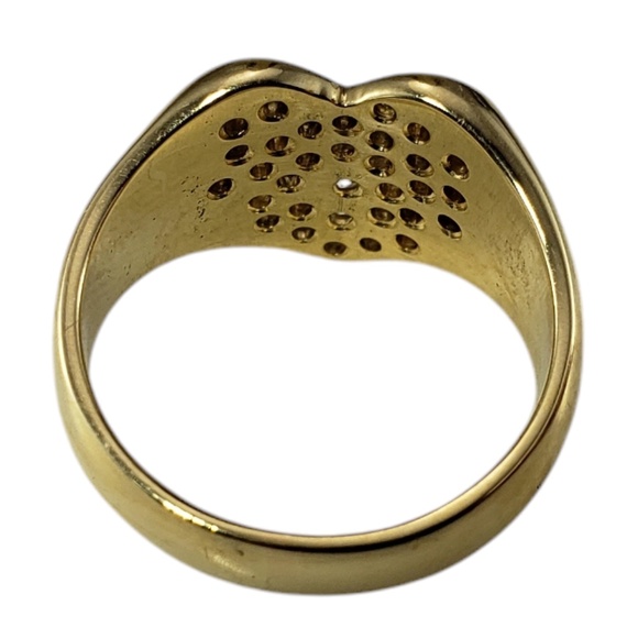 14K Yellow Gold and Pave Diamond Heart Ring Size 6.5 #20013 - Picture 5 of 7